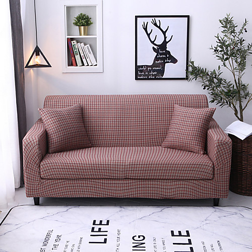 

Luxury Plaid Grid Print Dustproof All-powerful Slipcovers Stretch Sofa Cover Super Soft Fabric Couch Cover with One Free Pillow Case