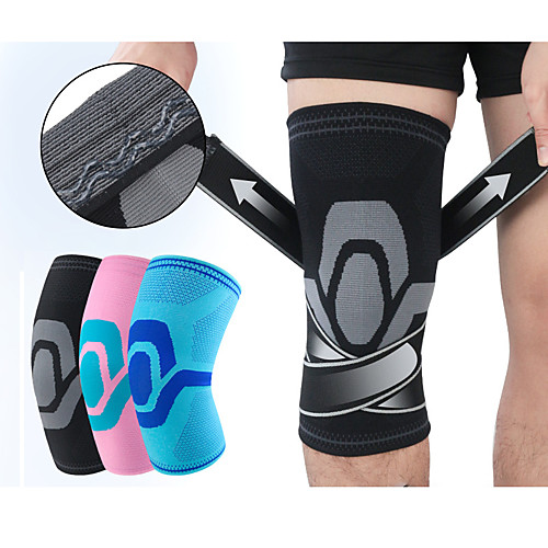 

Knee Brace Knee Sleeve Sporty for Joint Pain and Arthretith Running Marathon Adjustable Anti-slip Strap Compression Men's Women's Silicon Nylon Spandex Fabric 1 Piece Sports Pink Blue Black