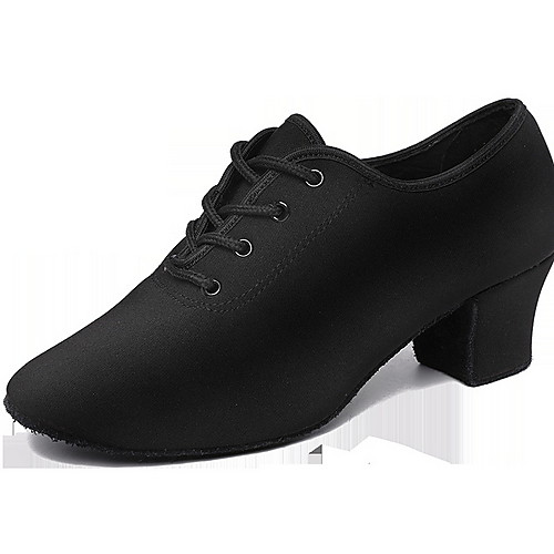 

Women's Jazz Shoes Suede Heel Thick Heel Dance Shoes Black