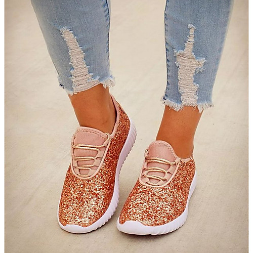 

Women's Flats Flat Heel Round Toe Microfiber Casual Spring & Summer Pink / Gold / White