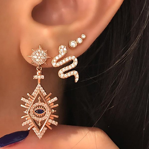 

Women's Earrings Earrings Set Vintage Style Snake Eyes Classic Vintage Trendy Fashion Elegant Imitation Diamond Earrings Jewelry Gold For Gift Vacation Street Beach Festival 1 Pair