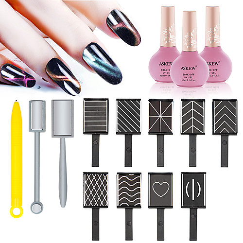 

12pcs Metal UV Gel For Finger Nail Toe Nail Multi-Type / Creative nail art Manicure Pedicure Fashion Daily