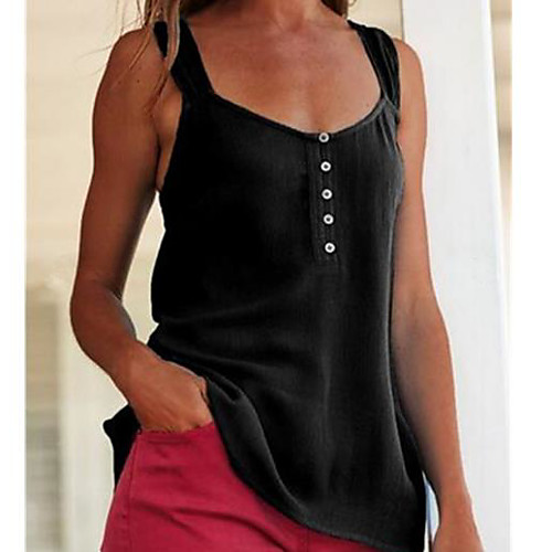 

Women's Daily Blouse - Solid Colored Black