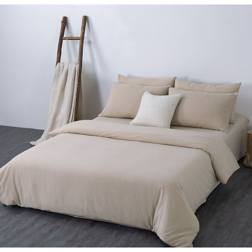 

Duvet Cover Sets 4 Piece Polyester / Polyamide Solid Colored White Printed Simple