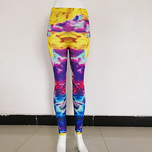 

Women's Basic Legging - Geometric, Print Mid Waist Yellow S M L