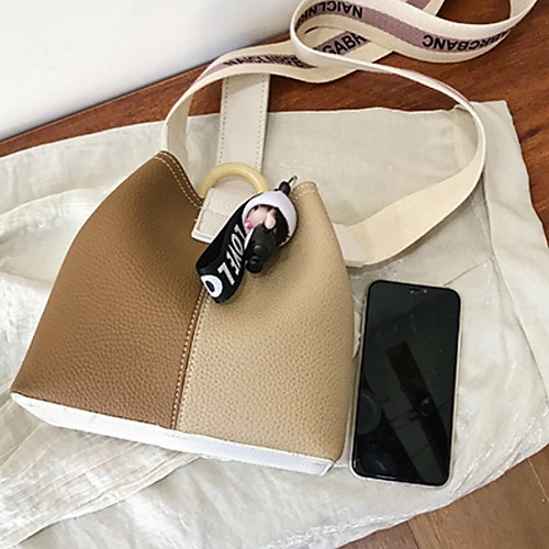 

Women's Zipper PU Crossbody Bag Color Block Brown / White / Sky Blue