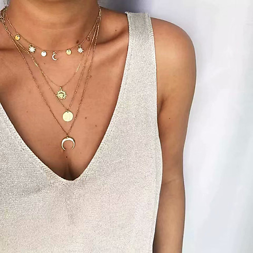 

Women's Necklace Friends European Romantic Casual / Sporty Sweet Chrome Gold 66 cm Necklace Jewelry 1pc For Street Festival
