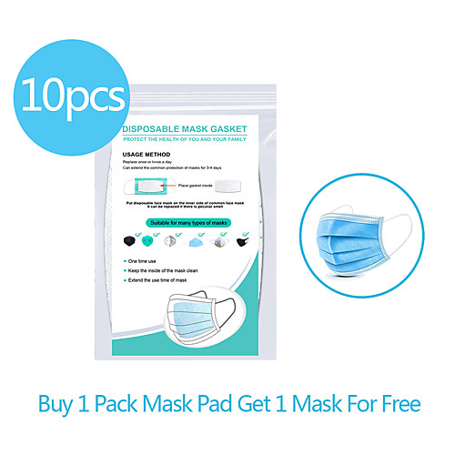 

10pcs Disposable Gasket non-woven fabrics waterproof dust-proof Breathable mask replacement pad cotton pad