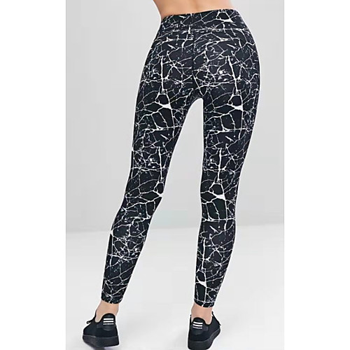 

Women's Basic Legging - Geometric, Print Mid Waist Black S M L