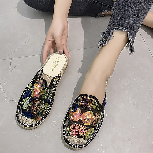 

Women's Loafers & Slip-Ons Flat Heel Round Toe Mesh Summer Black / White / Gold