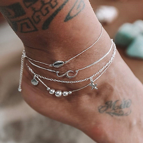 

Leg Chain Elegant Trendy Ethnic Women's Body Jewelry For Wedding Party Date Alloy Wedding Friends Silver 1 set