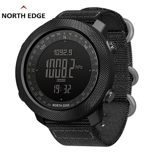 

NORTH EDGE Men's Military Watch Japanese Automatic self-winding Modern Style Sporty Nylon 50 m Water Resistant / Waterproof Altimeter Thermometer Digital Casual Outdoor - Red Orange Green One Year