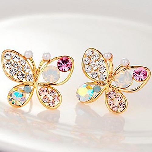 

Women's Stud Earrings Sweet Imitation Diamond Earrings Jewelry Gold For