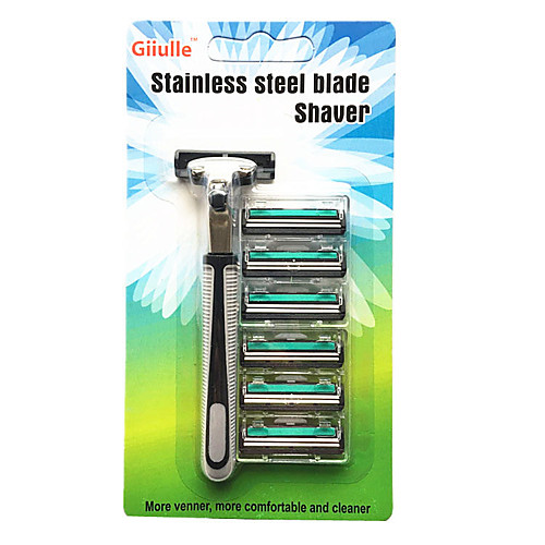 

New Arrival Double Layer Razor Blade Tool 6 Blades1 Knife Holder Shaver Razor Beard Trimmer For Men Cassette Manual
