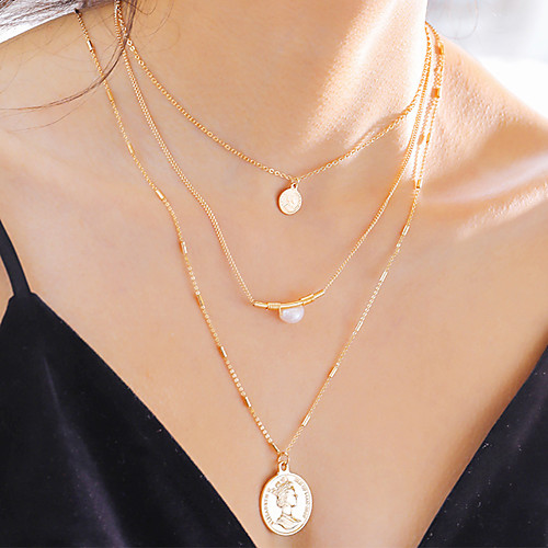 

Women's Pendant Necklace Necklace Layered Necklace Stacking Stackable Lucky Classic Vintage Trendy Fashion Imitation Pearl Chrome Gold 60 cm Necklace Jewelry 1pc For Wedding Street Birthday Party