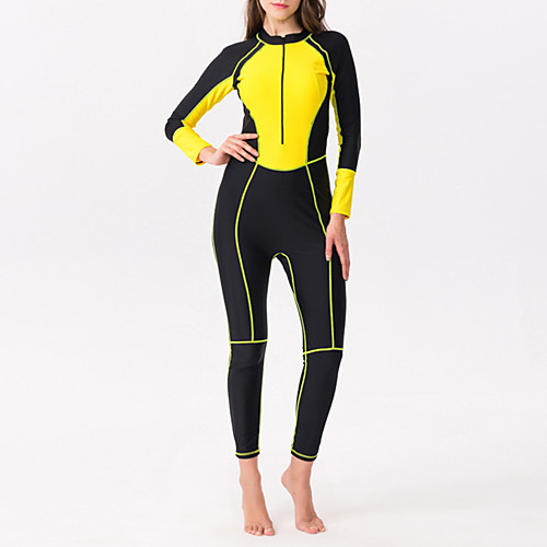 

Women's Rash Guard Dive Skin Suit One Piece Swimsuit Elastane Diving Suit Bodysuit Thermal / Warm UV Sun Protection Breathable Full Body Front Zip - Swimming Diving Water Sports Patchwork Autumn