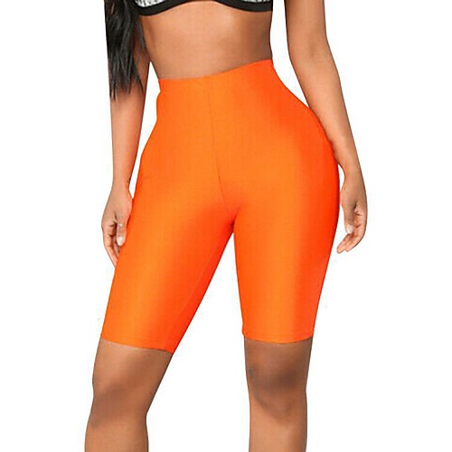 

Women's Yoga Shorts Solid Color Black Orange Green Blue Fuchsia Running Fitness Gym Workout Shorts Bottoms Sport Activewear Soft Butt Lift Tummy Control Stretchy