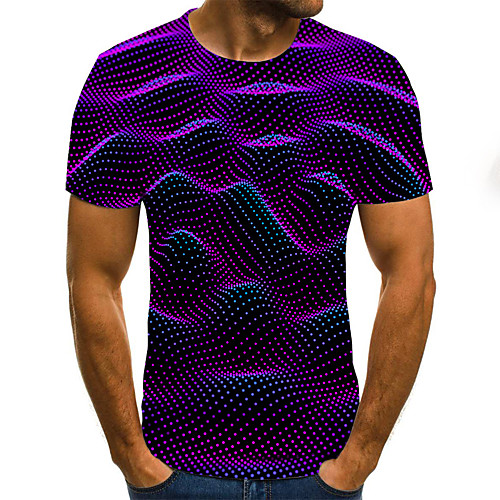 

Men's Daily Basic / Street chic T-shirt - Geometric / 3D Print Black