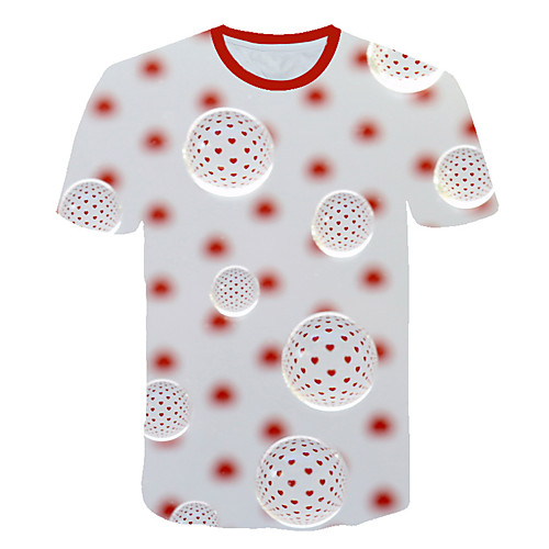

Men's Daily Sports Street chic / Exaggerated T-shirt - Color Block / 3D / Graphic Print Red