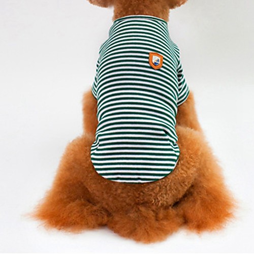 

Cat Dog Shirt / T-Shirt Sweatshirt Dog Clothes White Red Green Costume Cotton Stripes Casual / Daily S M L XL XXL