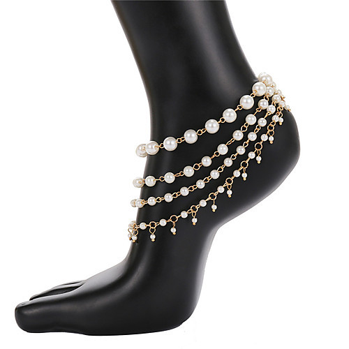

Anklet Elegant Boho Fashion Women's Body Jewelry For Party Evening Beach Beads Acrylic Gold Silver 1 Piece