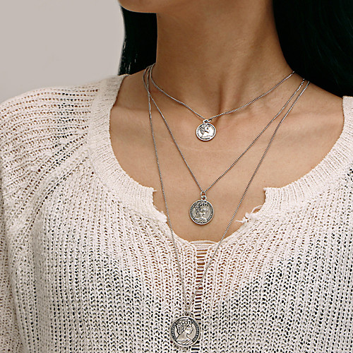 

Women's Pendant Necklace Necklace Friends European Romantic Casual / Sporty Sweet Chrome Gold Silver 65 cm Necklace Jewelry 1pc For Street Festival