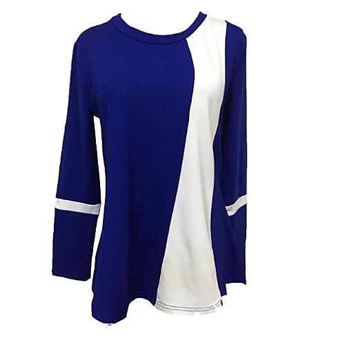 

Women's Daily Blouse - Color Block Black