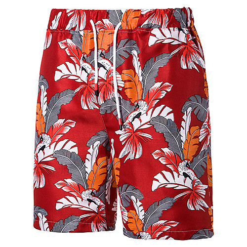 

Men's Sporty Shorts Pants - Pattern / Flower / Floral / Flower Black Red Navy Blue US32 / UK32 / EU40 US34 / UK34 / EU42 US36 / UK36 / EU44