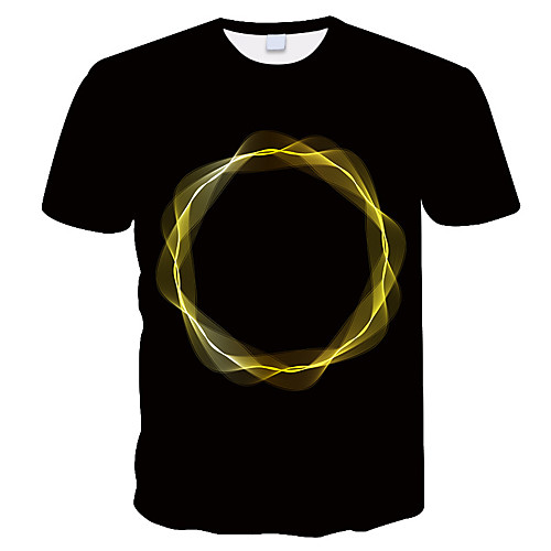 

Men's Daily Holiday Street chic / Exaggerated T-shirt - 3D / Tie Dye / Animal Wolf, Print Black