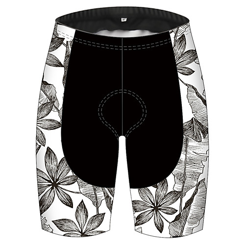 

21Grams Men's Cycling Shorts Bike Shorts Padded Shorts / Chamois Pants Breathable 3D Pad Quick Dry Sports Patchwork Floral Botanical GrayWhite Mountain Bike MTB Road Bike Cycling Clothing Apparel