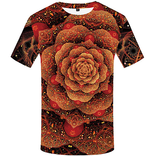 

Men's Daily Street chic T-shirt - Floral / 3D Print Rainbow