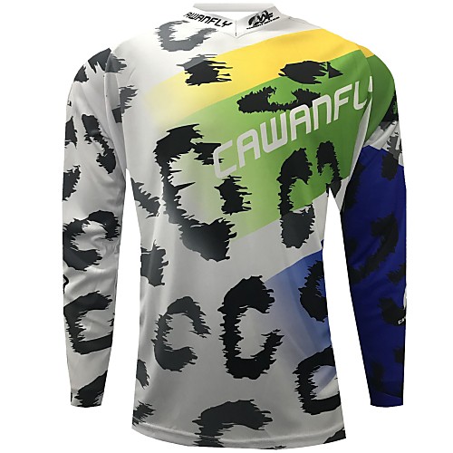 

CAWANFLY Men's Long Sleeve Cycling Jersey Downhill Jersey Dirt Bike Jersey Winter Polyester Black Geometic Novelty Bike Jersey Top Mountain Bike MTB Breathable Quick Dry Sweat-wicking Sports Clothing