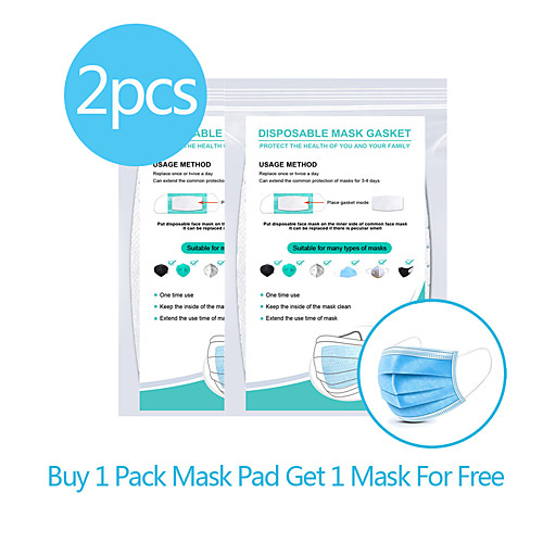 

2pcs Disposable Gasket non-woven fabrics waterproof dust-proof Breathable mask replacement pad cotton pad