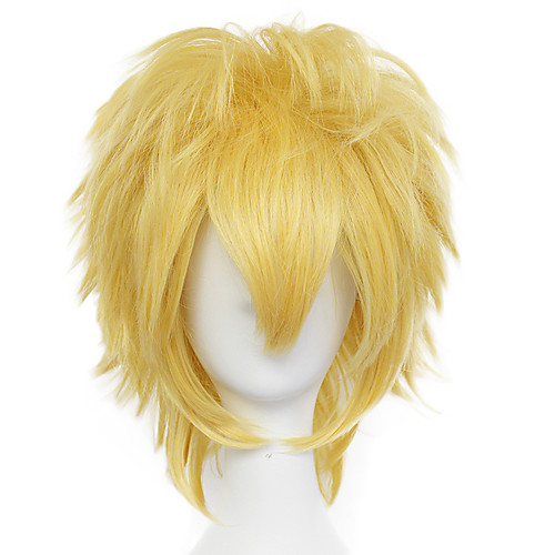 

Aotu World Ray Cosplay Wigs Women's Asymmetrical 12 inch Heat Resistant Fiber Loose Curl Yellow Yellow Anime