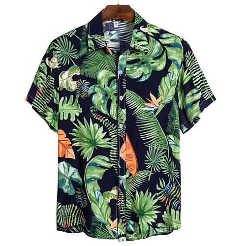 

Men's Daily Beach Basic / Boho Shirt - Floral Rainbow