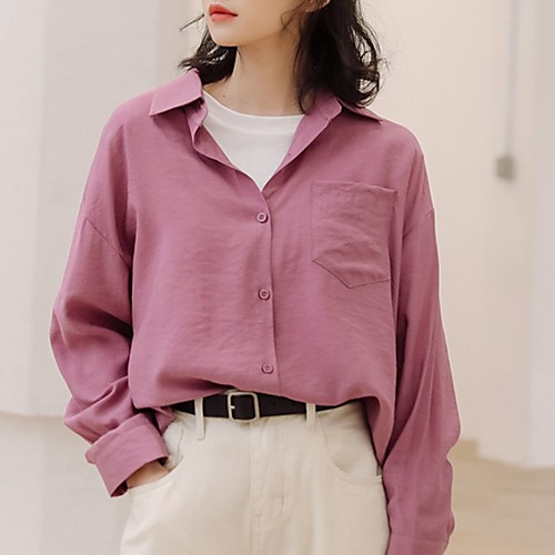 

Women's Daily Shirt - Solid Colored Purple