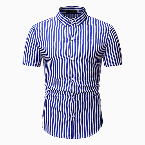 

Men's Daily Work Basic / Street chic Shirt - Striped Red