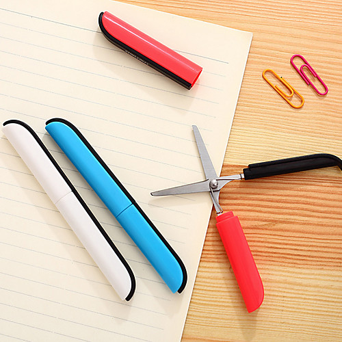 

Safety Cute Pen Shape Foldable Scissors Portable Right Left Hand Scissors Knife for School Sudent Office Use Gift Idea