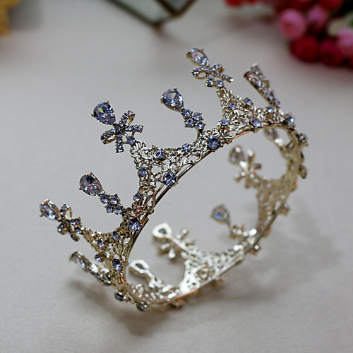 

Women's Tiaras For Wedding Party Evening Prom Festival Artisan Alloy Golden White 1pc