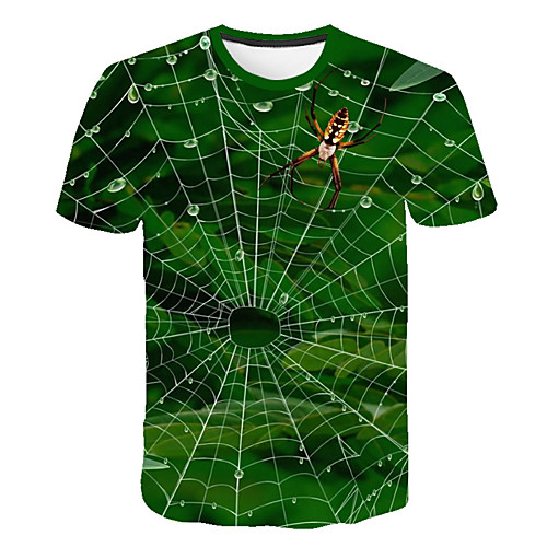

Men's Plus Size 3D Graphic Print T-shirt Street chic Exaggerated Daily Sports Round Neck Green / Short Sleeve