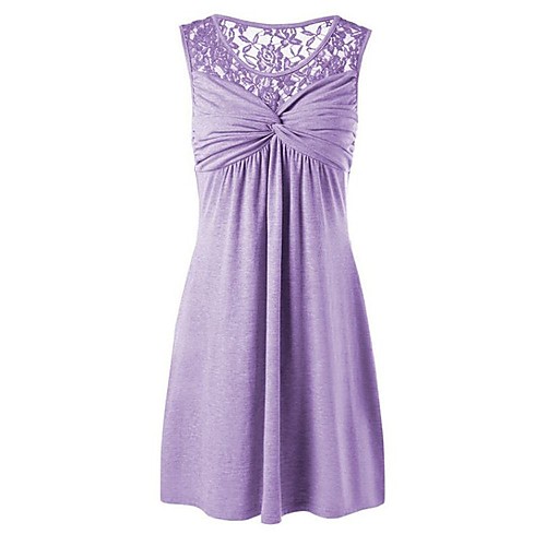 

Women's Wine Purple Dress Shift Solid Color S M