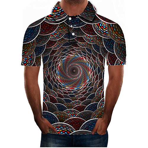 

Men's Daily Going out Street chic / Exaggerated Polo - Color Block / 3D / Graphic Black