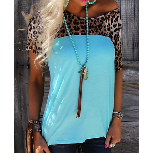 

Women's Daily Blouse - Color Block Blue