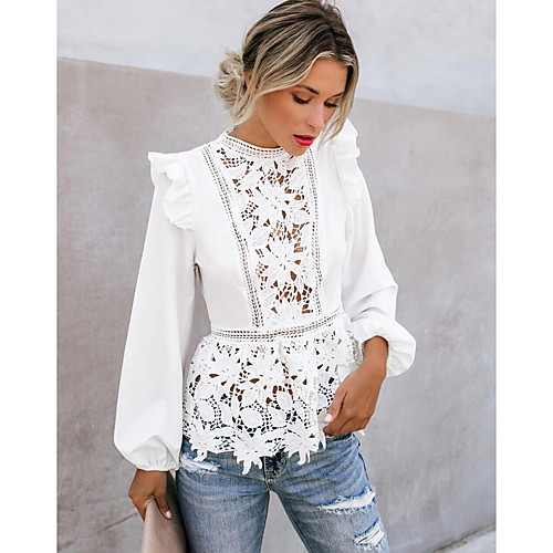 

Women's Daily Blouse - Solid Colored White
