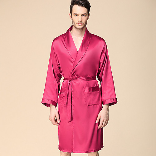 

Men's Deep V Robes Pajamas Solid Colored