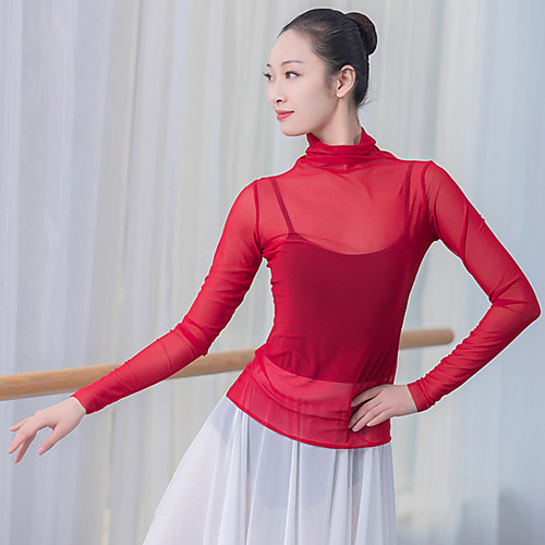 

Ballet Tops Women's Training / Performance Tulle Split Joint Long Sleeve Top