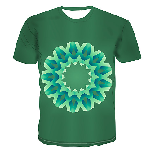

Men's Club Weekend Street chic / Punk & Gothic T-shirt - Floral / 3D / Graphic Print Green