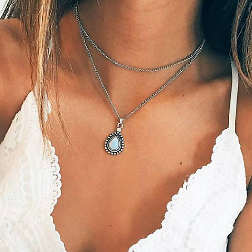 

Women's Pendant Necklace Necklace Friends European Romantic Casual / Sporty Sweet Chrome Silver 35 cm Necklace Jewelry 1pc For Street Festival