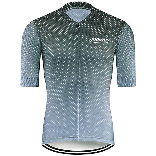 

21Grams Men's Short Sleeve Cycling Jersey Black / Blue Polka Dot Gradient Bike Jersey Top Mountain Bike MTB Road Bike Cycling UV Resistant Breathable Quick Dry Sports Clothing Apparel / Stretchy
