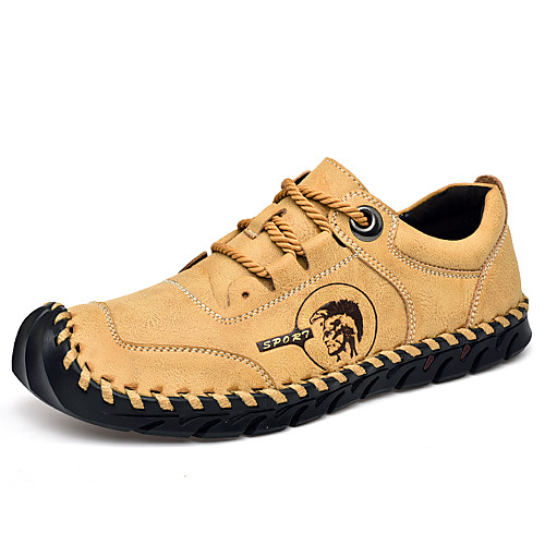 

Men's Faux Leather / Cowhide Spring / Fall & Winter Business / Casual Oxfords Walking Shoes Waterproof Black / Brown / Khaki